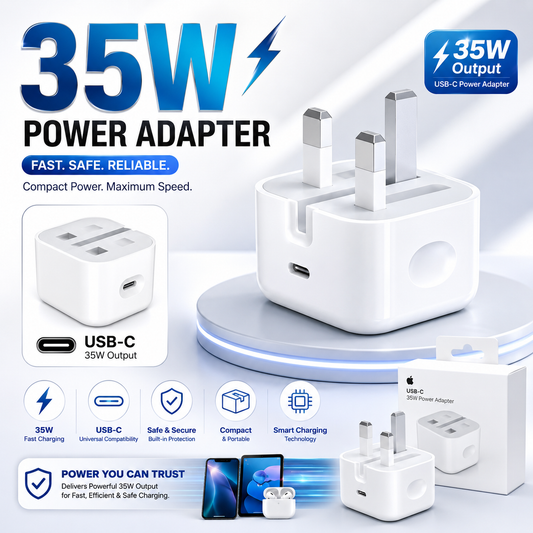 35W USB-C to USB-C Fast Charging Power Adapter 3-Pin